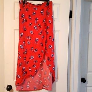 Beautiful Red Floral Maxi Skirt